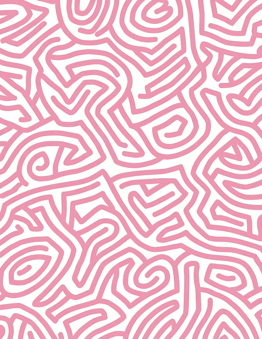 Pink Labyrinth Pattern Rug