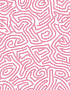 Pink Labyrinth Pattern Rug