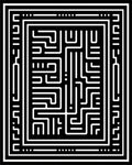 Bold Black White Maze Pattern Rug