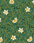 Botanical Floral Emerald Leaf Pattern Rug
