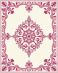Art Nouveau Floral Border Medallion Rug