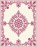 Art Nouveau Floral Border Medallion Rug
