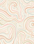 Pastel Swirls with Abstract Shapes Pattern Rug