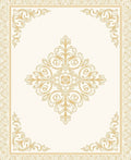 Ornate Golden Symmetrical Arabesque Design Rug