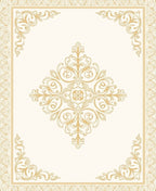 Ornate Golden Symmetrical Arabesque Design Rug
