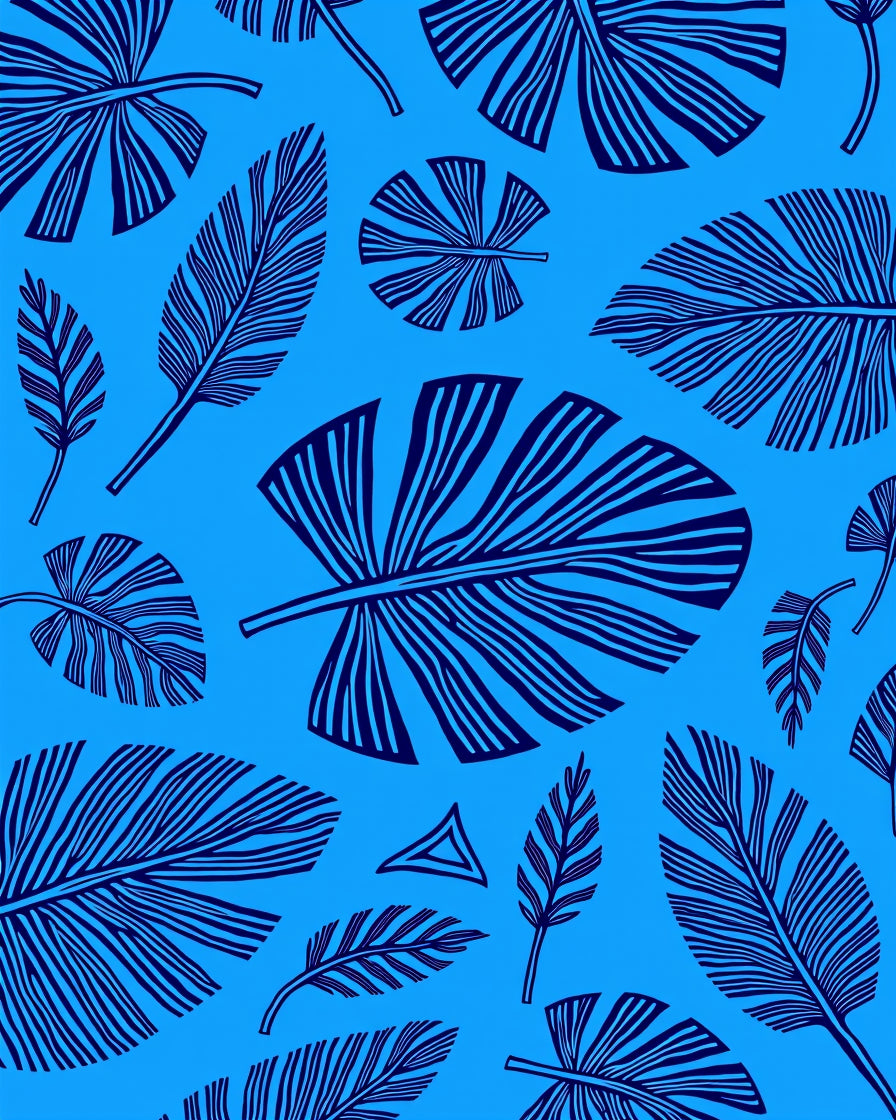 Bold Tropical Leaves Pattern Rug