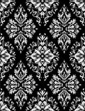 Black and White Floral Damask Design Rug