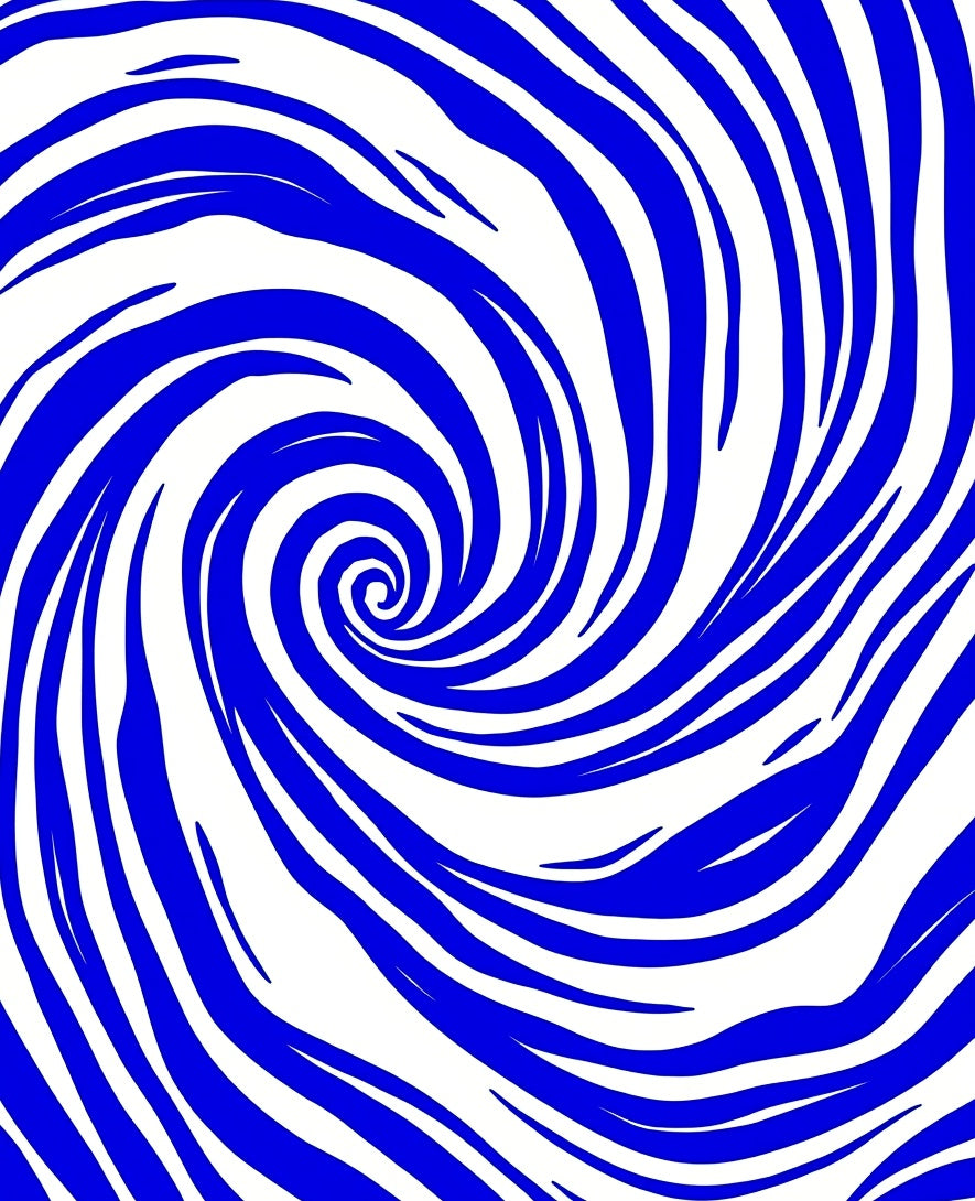 Bold Blue Swirl Abstract Pattern Rug
