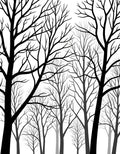 Bare Trees Silhouette Pattern Design Rug