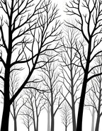 Bare Trees Silhouette Pattern Design Rug