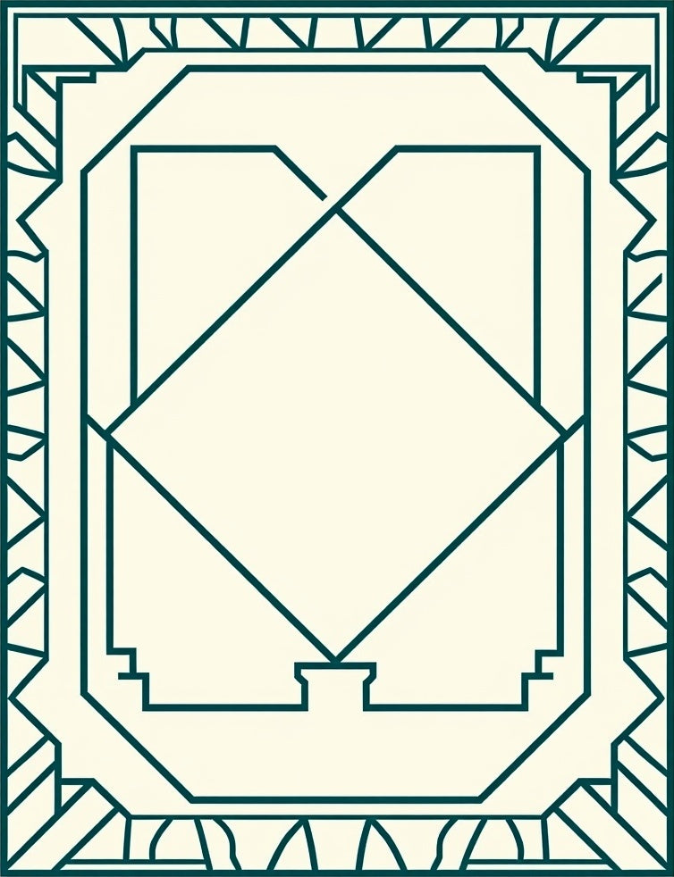 Geometric Deco Style Outline Pattern Rug