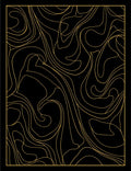 Black Gold Abstract Swirl Pattern Rug