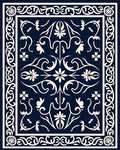 Classic Floral Scrollwork Design Rug