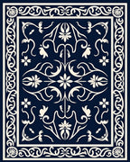 Classic Floral Scrollwork Design Rug