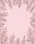 Pale Pink Botanical Leaf Arrangement Rug