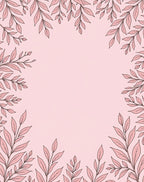 Pale Pink Botanical Leaf Arrangement Rug
