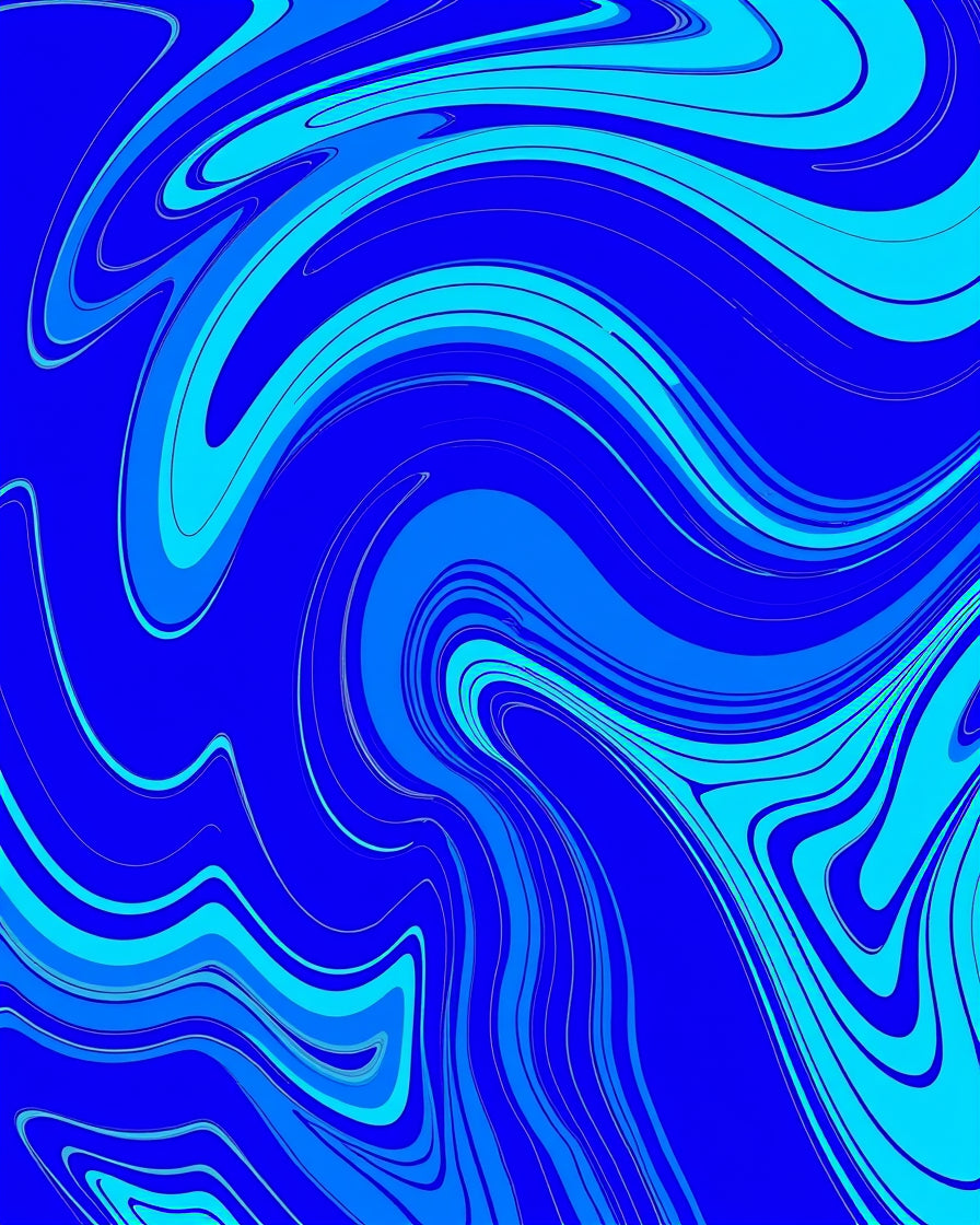 Vibrant Blue Swirl Abstract Pattern Rug
