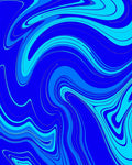 Vibrant Blue Swirl Abstract Pattern Rug