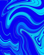 Vibrant Blue Swirl Abstract Pattern Rug