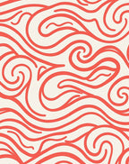 Coral Swirl Flow Pattern Design Rug