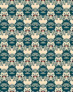 Tribal Face Inspired Repeating Pattern Rug