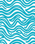 Abstract Blue Wave Pattern Rug