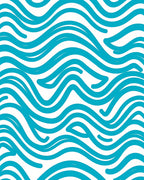 Abstract Blue Wave Pattern Rug
