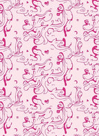 Elegant Pink Flowing Abstract Pattern Rug
