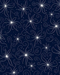White Star Floral Swirls Pattern Rug