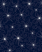 White Star Floral Swirls Pattern Rug