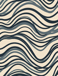 Dark Blue Swirl Pattern Textured Rug