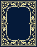 Ornate Floral Scrollwork Border Rug