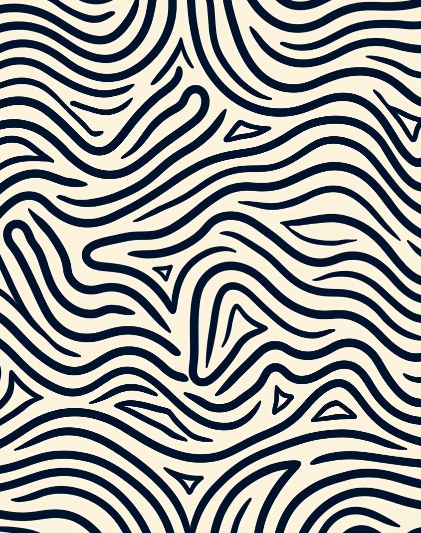 Abstract Wavy Stripe Pattern Rug