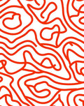 Bold Abstract Red Contour Pattern Rug