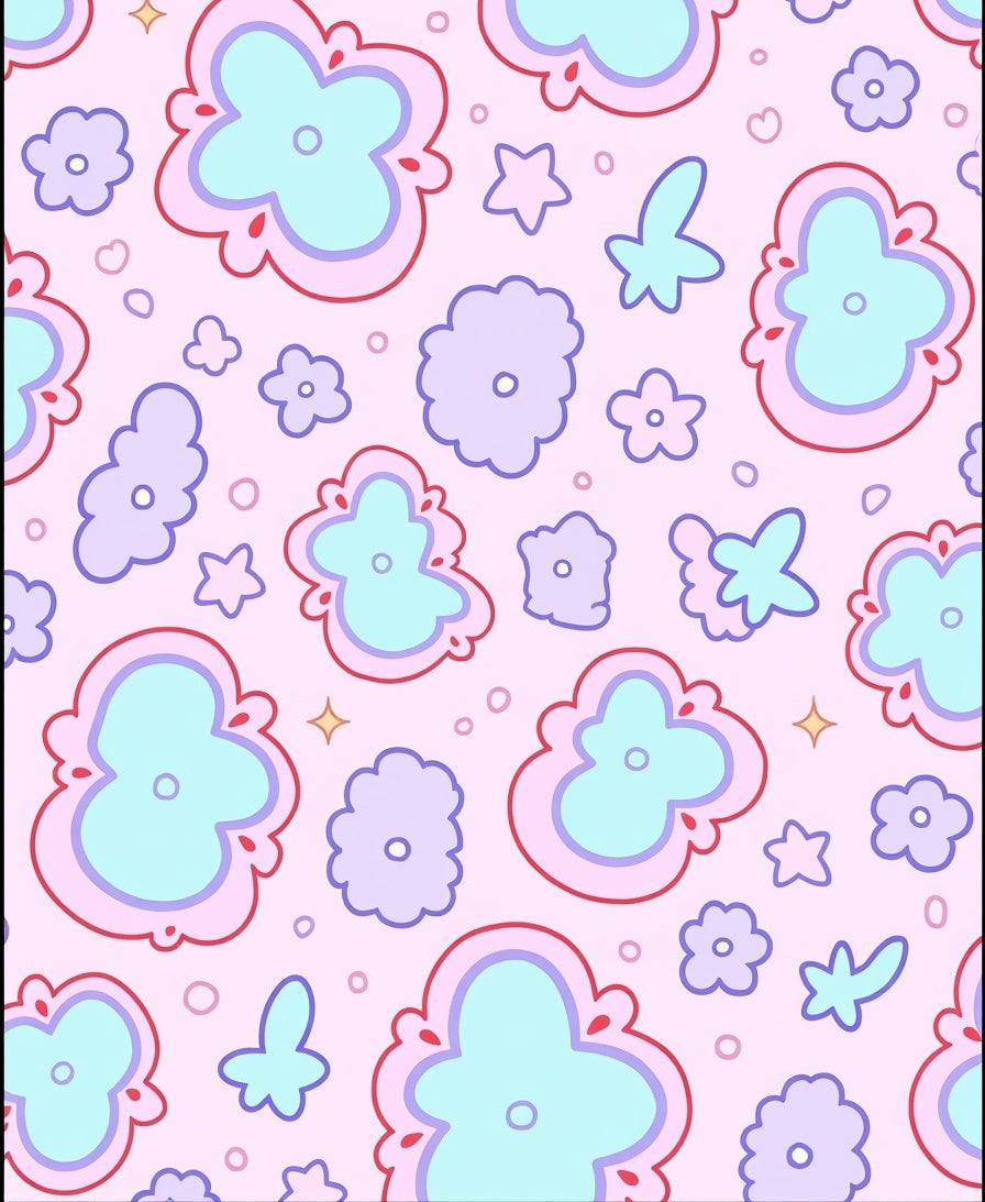 Pastel Floral Cloud Pattern Rug