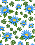 Blue Lotus Floral Pattern Rug