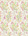 Pastel Floral Leaf Scroll Pattern Rug