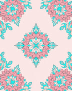 Floral Inverted Geometric Pattern Rug