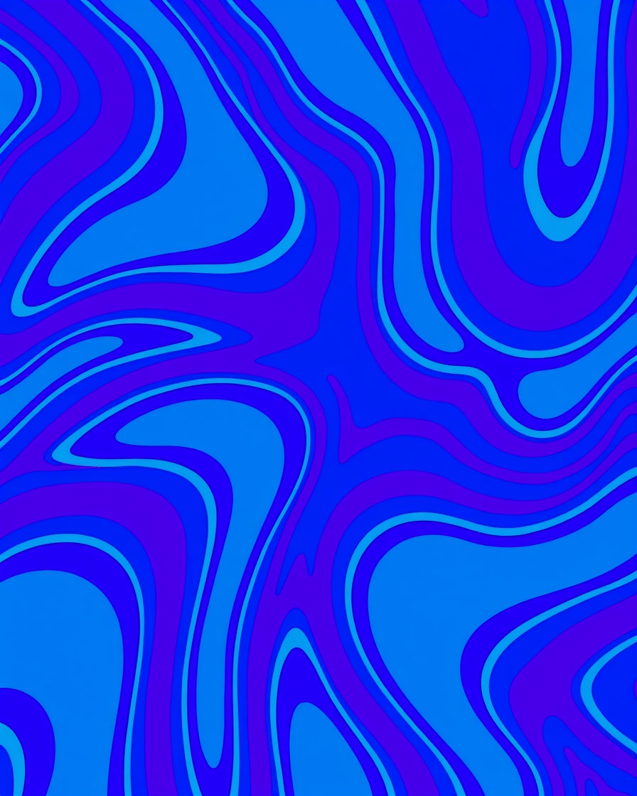 Swirling Blue Gradient Organic Pattern Rug
