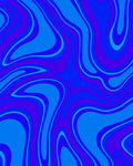 Swirling Blue Gradient Organic Pattern Rug