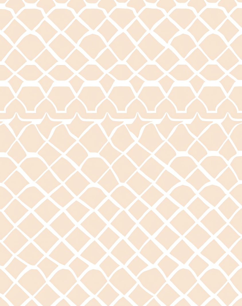 Cream Lattice Geometric Weave Rug
