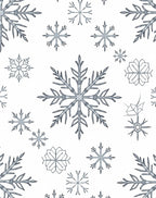 Silver Snowflake Winter Cascade Rug