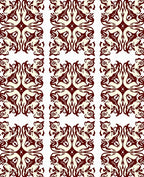 Ornate Figure Scroll Beige Red Rug