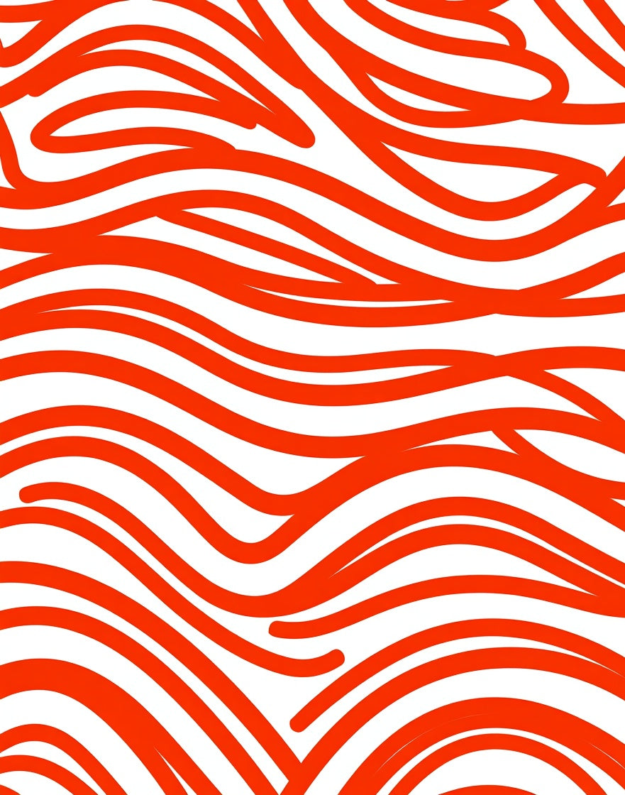 Orange Wavy Line Pattern Rug