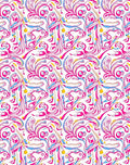 Abstract Swirl Pink Blue Yellow Pattern Rug