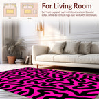 Bold Black Scribble Pattern Rug