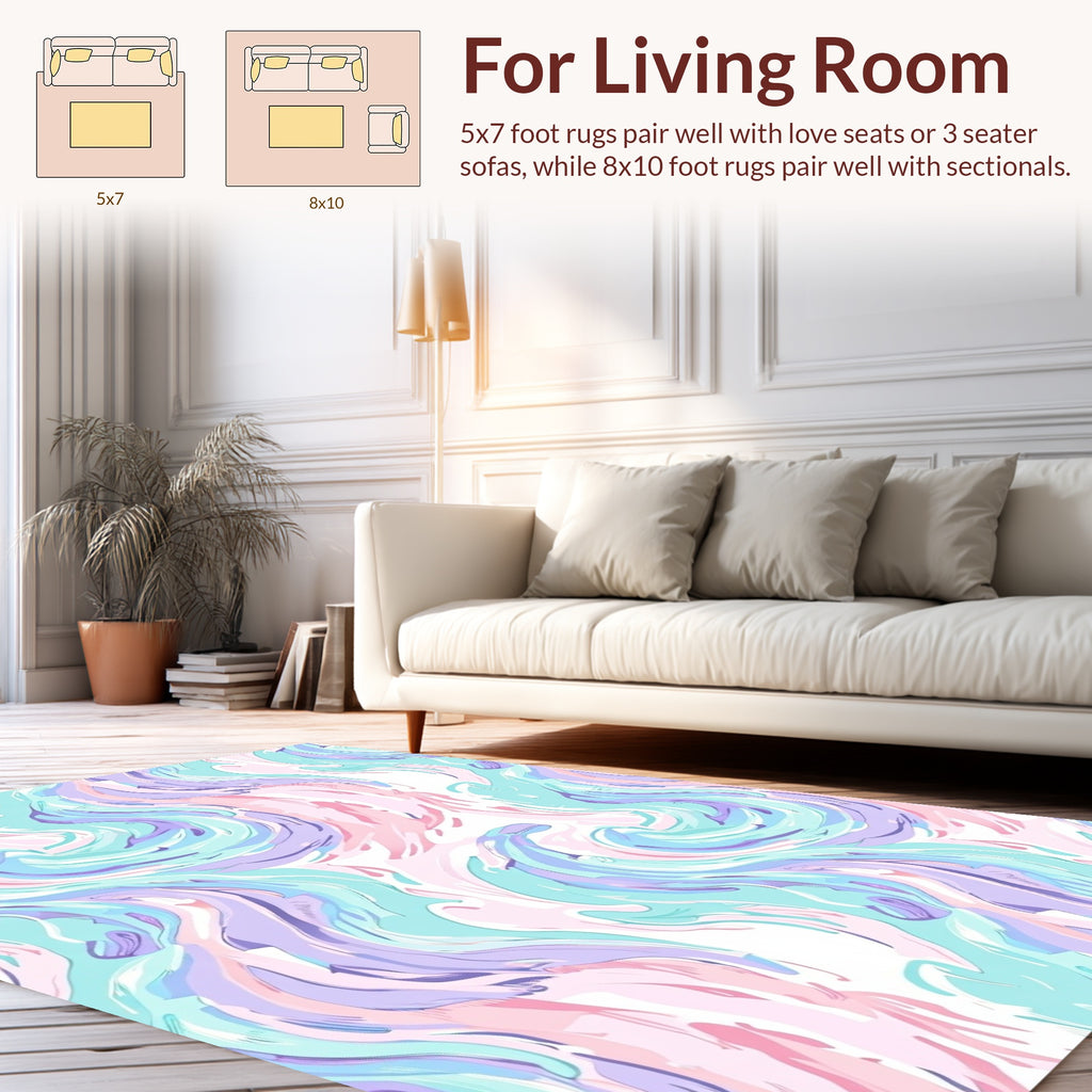 Pastel Wavy Swirl Pattern Rug