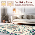 Floral Scrollwork Garden Inspired Design Rug