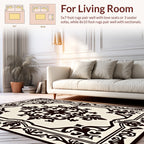 Classic Black Cream Ornamental Scroll Rug