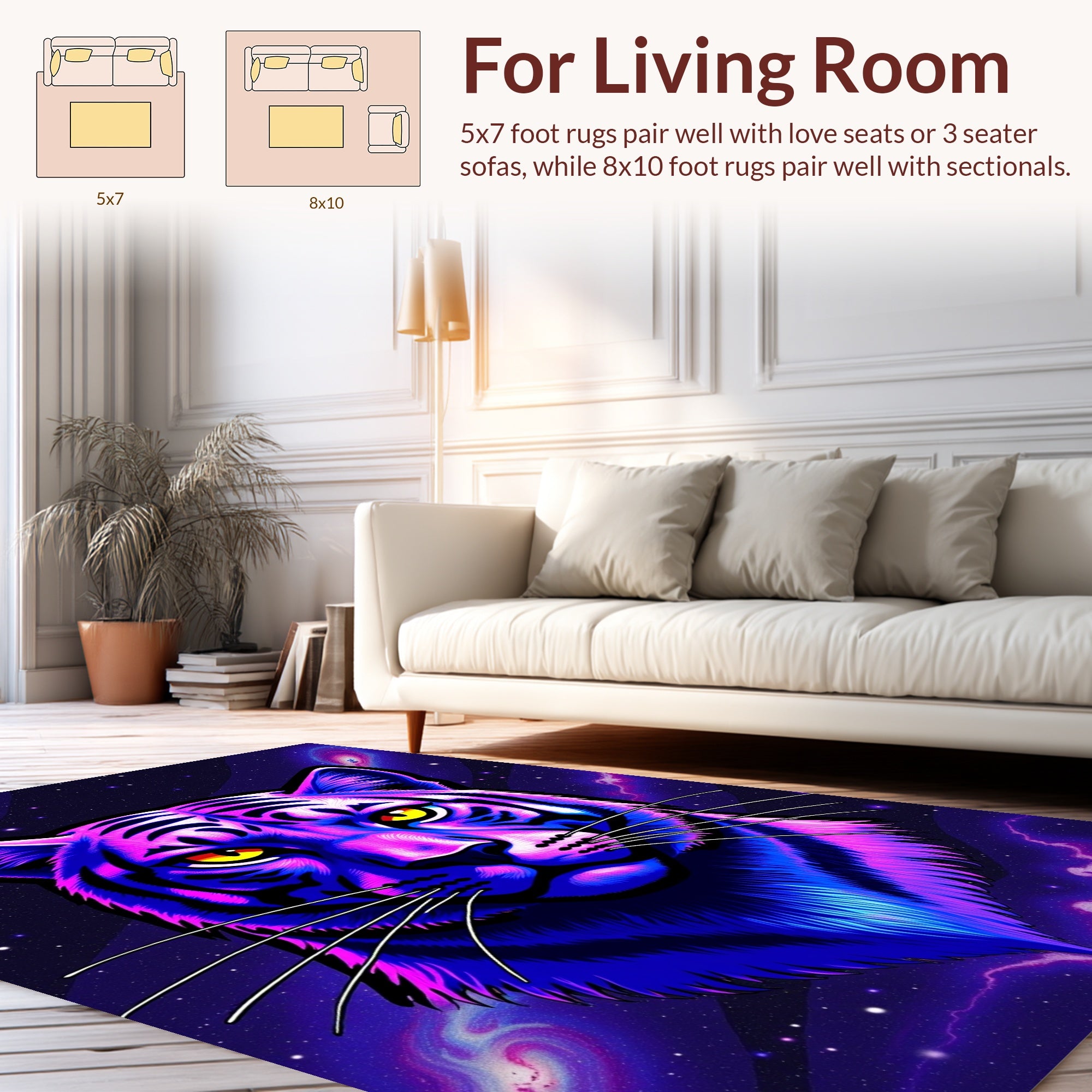 Cosmic Tiger Galaxy Print Rug